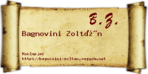Bagnovini Zoltán névjegykártya